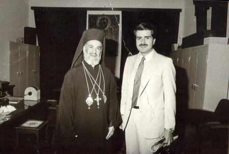الاستاذ جبران التويني مع البطريرك أغناطيوس الرابع هزيم 10-06-1982